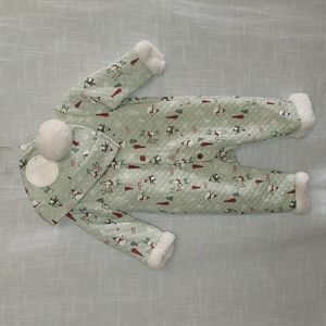 Chistmas baby jumpsuit quilted long sleeve coverall  set size 0 to 3 mon…